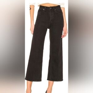 Free People Wales Washed Wide Leg Cropped High Waist Jeans